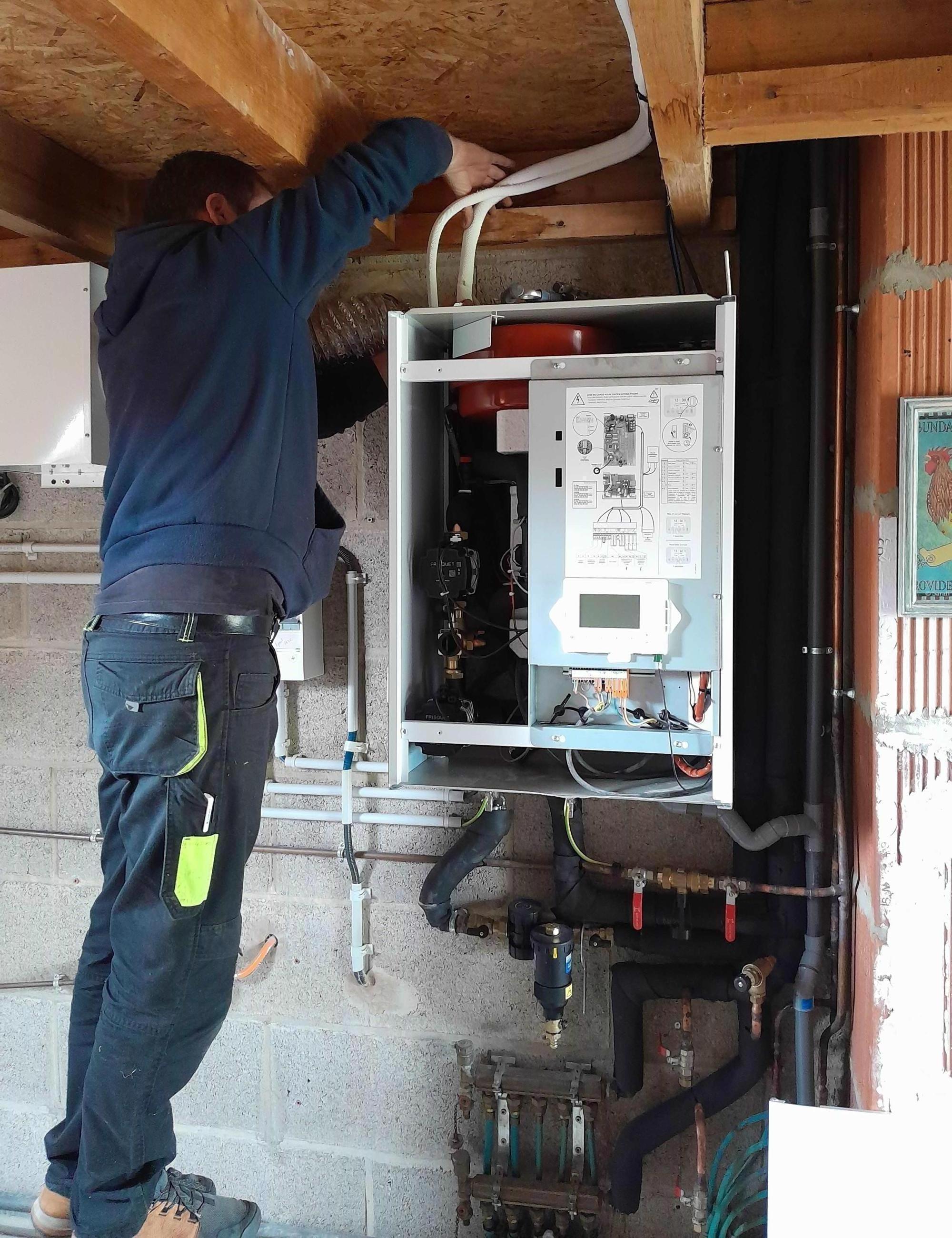Installation module interieur PAC en cours